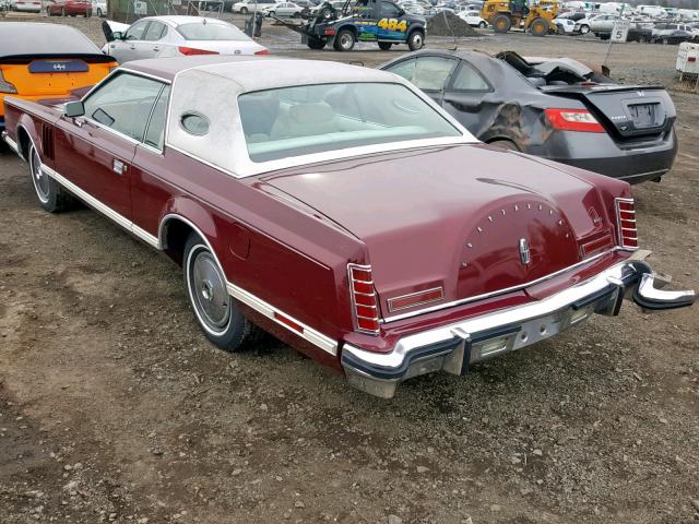 8Y89S839156 - 1978 LINCOLN MARK RED photo 3