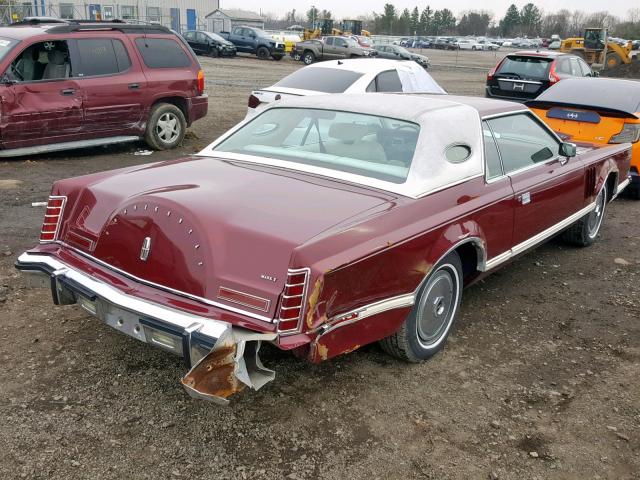 8Y89S839156 - 1978 LINCOLN MARK RED photo 4