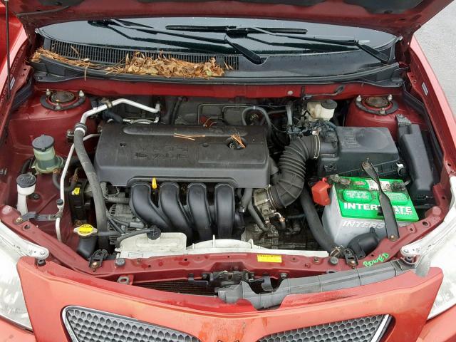 5Y2SL65856Z461779 - 2006 PONTIAC VIBE RED photo 7