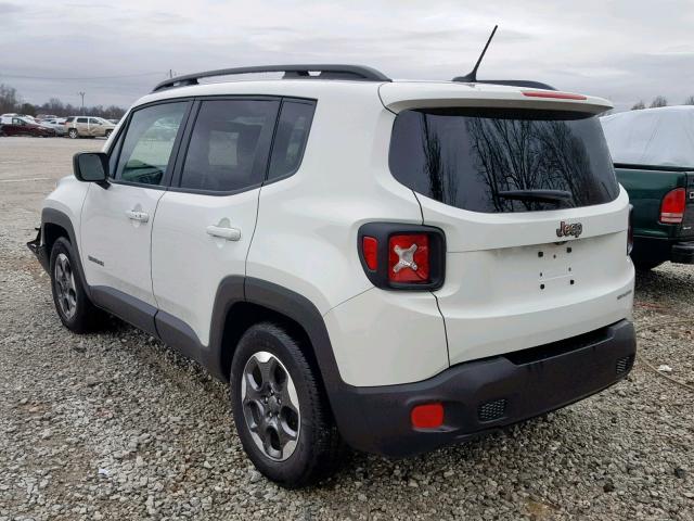 ZACCJAAB8HPF90230 - 2017 JEEP RENEGADE S Սպիտակ լուսանկար 3
