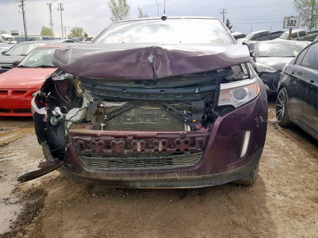 2FMDK3JC5BBB16345 - 2011 FORD EDGE SEL BURGUNDY photo 9