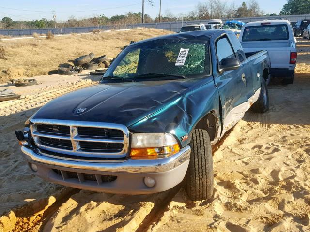 1B7GL23X7VS204686 - 1997 DODGE DAKOTA GREEN photo 2