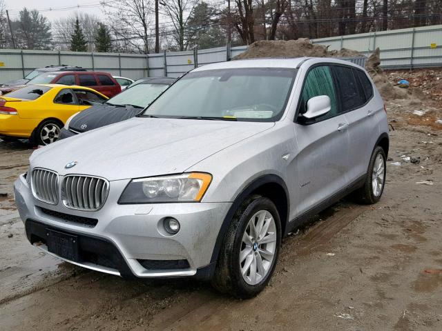 5UXWX9C52E0D14355 - 2014 BMW X3 XDRIVE2 ვერცხლისფერი ფოტო 2