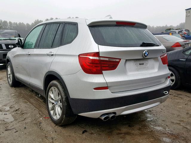 5UXWX9C52E0D14355 - 2014 BMW X3 XDRIVE2 ვერცხლისფერი ფოტო 3