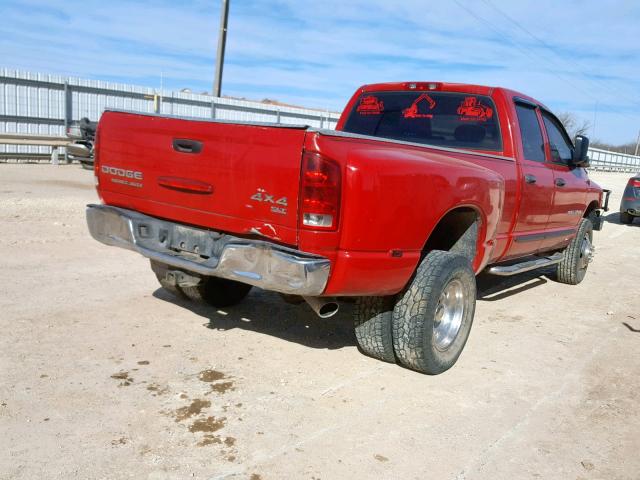 3D7MU48C94G208848 - 2004 DODGE RAM 3500 S RED photo 4