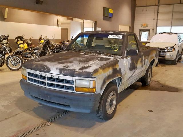 1B7FL26G9PS112795 - 1993 DODGE DAKOTA WHITE photo 2