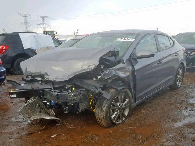 5NPD84LF3JH280194 - 2018 HYUNDAI ELANTRA SE GRAY photo 2