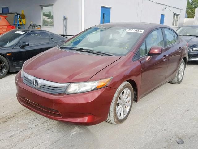 19XFB2F88CE050542 - 2012 HONDA CIVIC EX წითელი ფოტო 2