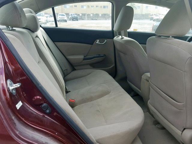 19XFB2F88CE050542 - 2012 HONDA CIVIC EX წითელი ფოტო 6