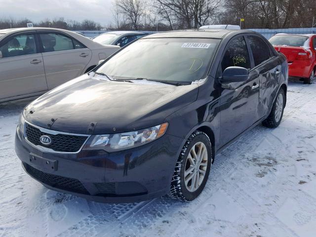 KNAFU4A20B5428840 - 2011 KIA FORTE EX BLACK photo 2