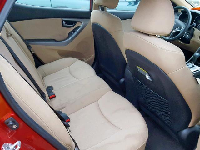 KMHDH4AE2CU255091 - 2012 HYUNDAI ELANTRA GL RED photo 6