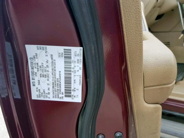 1FMEU65E47UA43014 - 2007 FORD EXPLORER L PURPLE photo 10