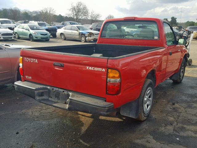 5TENL42N34Z339791 - 2004 TOYOTA TACOMA RED photo 4