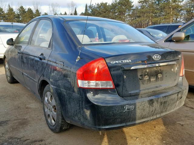 KNAFE221595653773 - 2009 KIA SPECTRA EX BLACK photo 3