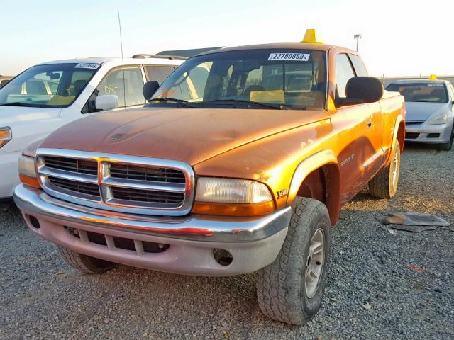 1B7GG22N9YS611661 - 2000 DODGE DAKOTA ORANGE photo 2