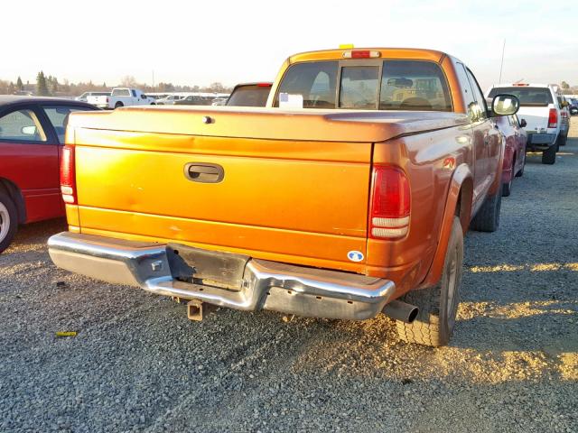 1B7GG22N9YS611661 - 2000 DODGE DAKOTA ORANGE photo 4