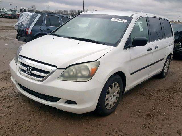 5FNRL38285B009480 - 2005 HONDA ODYSSEY LX WHITE photo 2