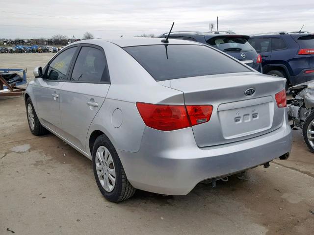 KNAFU4A21A5039042 - 2010 KIA FORTE EX SILVER photo 3