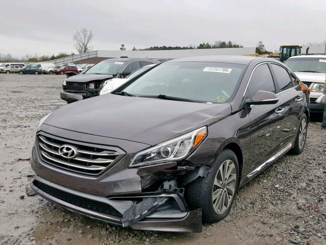 5NPE34AF7FH067391 - 2015 HYUNDAI SONATA SPO BROWN photo 2