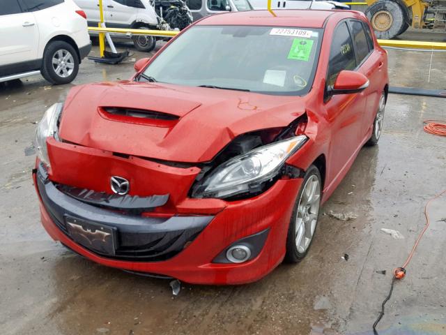 JM1BL1K37B1370209 - 2011 MAZDA SPEED 3 RED photo 2