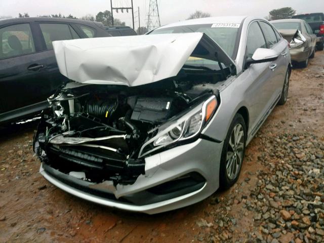 5NPE34AFXFH062508 - 2015 HYUNDAI SONATA SPO SILVER photo 2