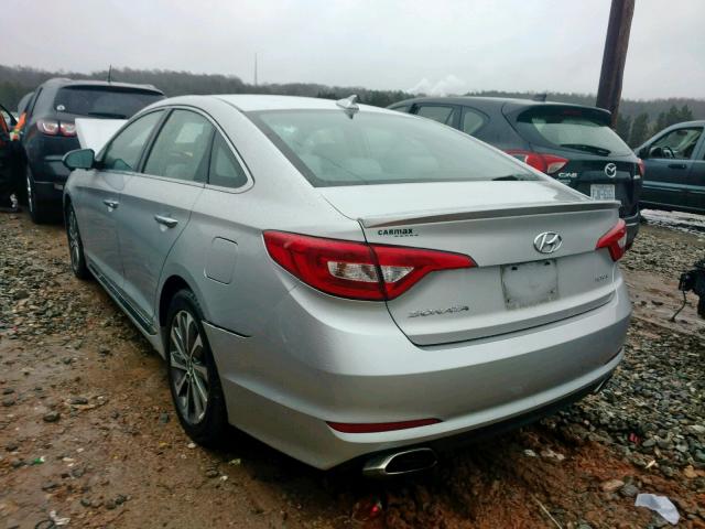 5NPE34AFXFH062508 - 2015 HYUNDAI SONATA SPO SILVER photo 3