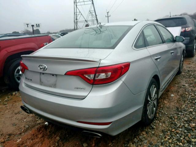 5NPE34AFXFH062508 - 2015 HYUNDAI SONATA SPO SILVER photo 4