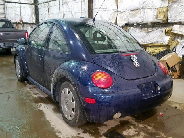 3VWBT21C21M400657 - 2001 VOLKSWAGEN NEW BEETLE BLUE photo 3