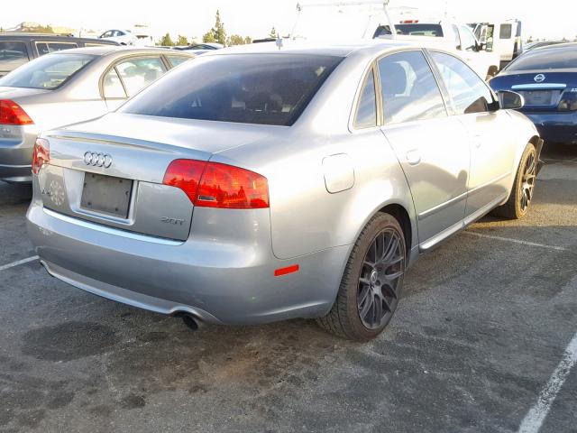 WAUAF78E28A138329 - 2008 AUDI A4 2.0T SILVER photo 4