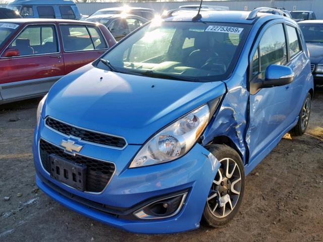 KL8CF6S93EC405763 - 2014 CHEVROLET SPARK 2LT BLUE photo 2