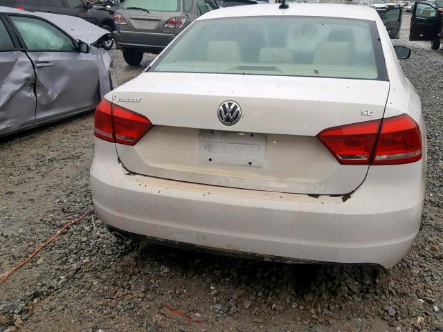 1VWBH7A3XDC054071 - 2013 VOLKSWAGEN PASSAT SE WHITE photo 9