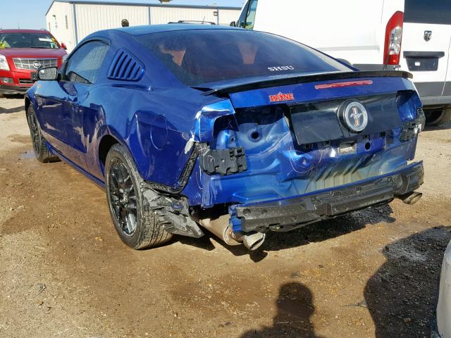 1ZVBP8AMXE5226543 - 2014 FORD MUSTANG BLUE photo 3