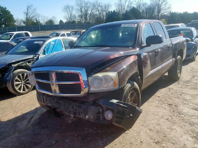 1D7HW48K45S271434 - 2005 DODGE DAKOTA QUA BURGUNDY photo 2