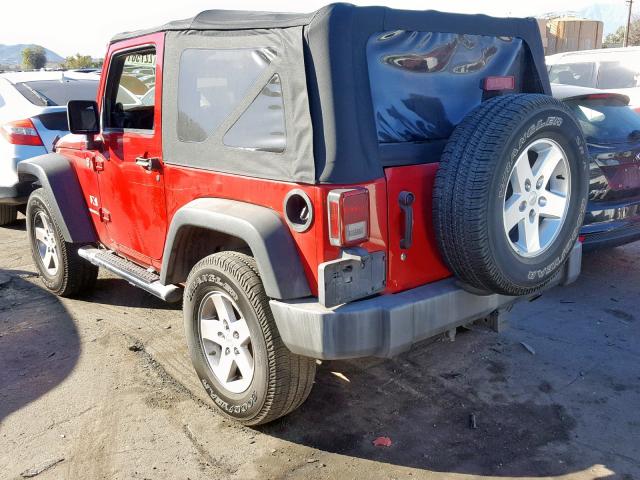 1J4FA24168L568649 - 2008 JEEP WRANGLER X RED photo 3