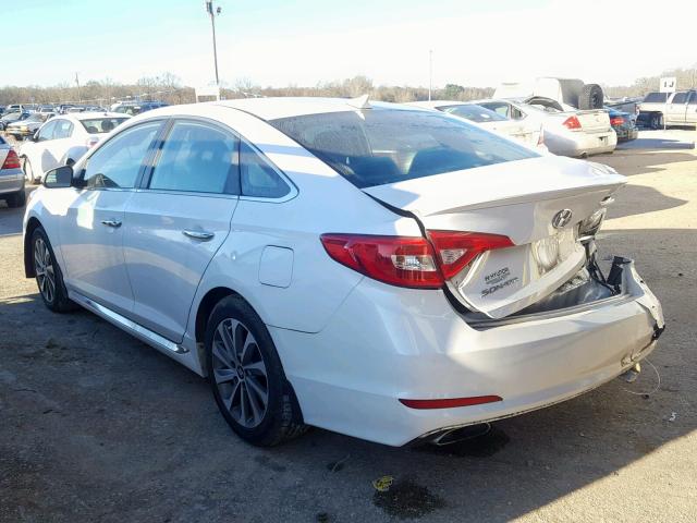 5NPE34AF5FH150916 - 2015 HYUNDAI SONATA SPO WHITE photo 3