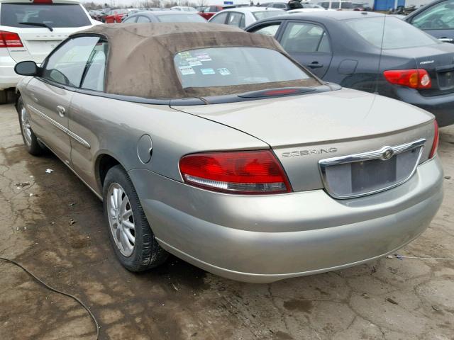 1C3EL55T03N534477 - 2003 CHRYSLER SEBRING LX BEIGE photo 3