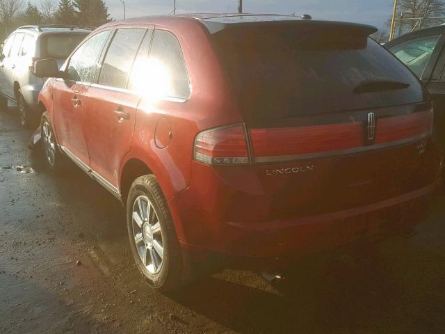 2LMDU88C27BJ28333 - 2007 LINCOLN MKX RED photo 3