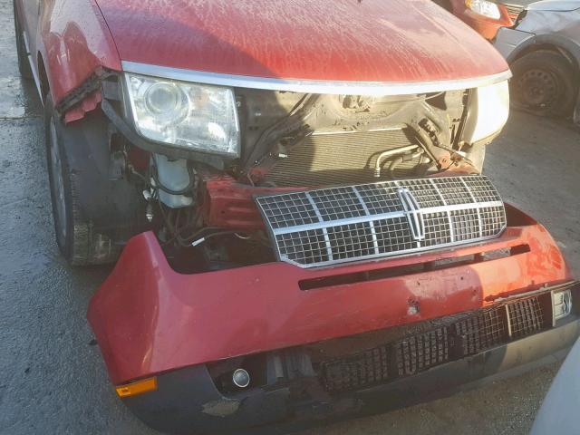 2LMDU88C27BJ28333 - 2007 LINCOLN MKX RED photo 9