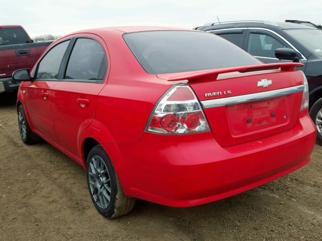 KL1TD566X8B136461 - 2008 CHEVROLET AVEO BASE წითელი ფოტო 3
