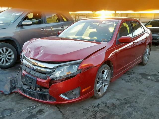 3FAHP0KC0BR154870 - 2011 FORD FUSION SPO MAROON photo 2