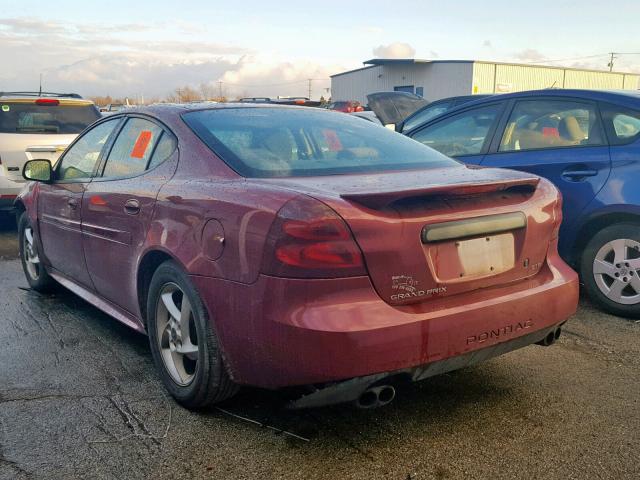2G2WR524341192560 - 2004 PONTIAC GRAND PRIX MAROON photo 3