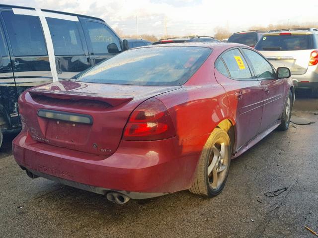 2G2WR524341192560 - 2004 PONTIAC GRAND PRIX MAROON photo 4