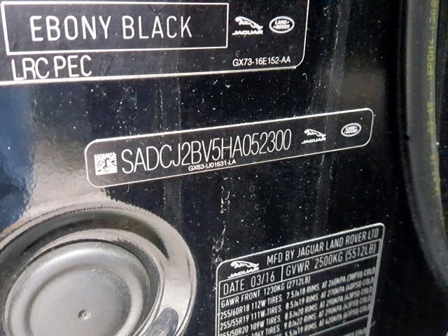 SADCJ2BV5HA052300 - 2017 JAGUAR F-PACE PRE 黑色 照片 10