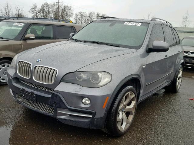 5UXFE83558L161342 - 2008 BMW X5 4.8I GRAY photo 2