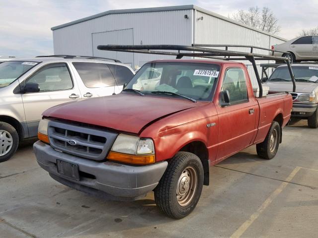 1FTYR10C2YPC03564 - 2000 FORD RANGER BURGUNDY photo 2