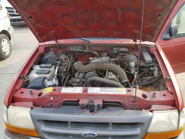 1FTYR10C2YPC03564 - 2000 FORD RANGER BURGUNDY photo 7