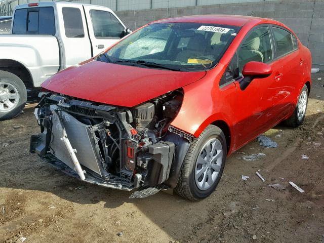 KNADM4A33E6406068 - 2014 KIA RIO LX RED photo 2