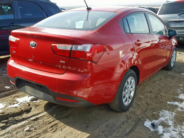 KNADM4A33E6406068 - 2014 KIA RIO LX RED photo 4