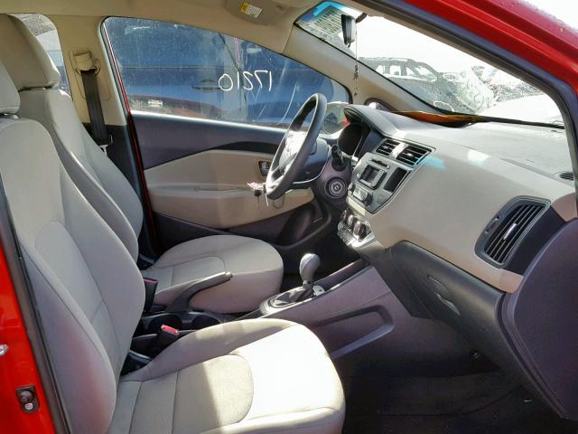 KNADM4A33E6406068 - 2014 KIA RIO LX RED photo 5