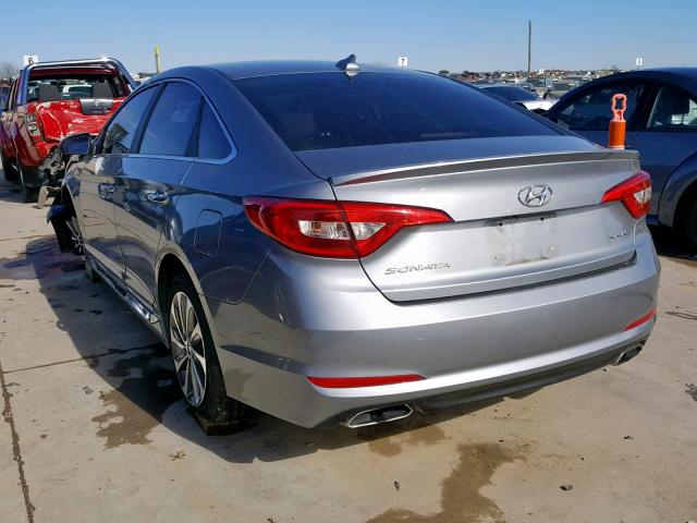 5NPE34AF1FH045628 - 2015 HYUNDAI SONATA SPO GRAY photo 3